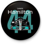 printfashion Lewis Hamilton 44 autóversenyző - fehér felirat - Kitűző, hűtőmágnes - Fekete (16044436)