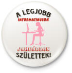 printfashion Informatikus nő szülinapja január - Kitűző, hűtőmágnes - Fehér (5660348)