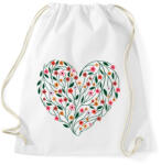 printfashion Virágos szív - Sportzsák, Tornazsák - Fehér (6537896)