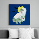 printfashion Halloween dínó - Vászonkép - Királykék (14227395)
