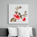 printfashion Rudolf, a rénszarvas - Vászonkép - Fehér (11170903)