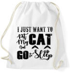 printfashion I just want to pet my cat and go to sleep - Sportzsák, Tornazsák - Fehér (16405045)