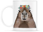 printfashion Capybara virágkoszorúval - Bögre - Fehér (13575632)
