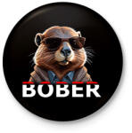 printfashion Bober - Kitűző, hűtőmágnes - Fekete (15444214)