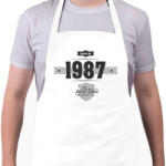 printfashion born-in-1987-(dark&lightgrey) - Kötény - Fehér (4902017)