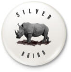 printfashion SLIVER RHINO - Kitűző, hűtőmágnes - Fehér (3079467)