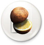 printfashion Citrom bolygó - Kitűző, hűtőmágnes - Fehér (6870484)