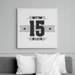 printfashion b-day-15-dark-lightgrey - Vászonkép - Fehér (6622794)