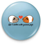 printfashion Tengerimalac szeretet - Kitűző, hűtőmágnes - Világoskék (13343800)