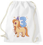 printfashion 3 éves unikornis - Sportzsák, Tornazsák - Fehér (11909591)