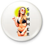printfashion summer-girl - Kitűző, hűtőmágnes - Fehér (3080673)