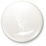 printfashion Vonyító farkas - Kitűző, hűtőmágnes - Fehér (11656899)