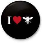 printfashion I love Bee - Kitűző, hűtőmágnes - Fekete (13171970)