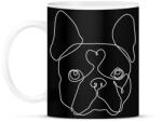 printfashion Vonalas Boston terrier - Bögre - Fekete (7101229)