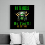 printfashion no farmers no food - Vászonkép - Fekete (8199756)
