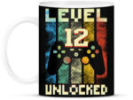printfashion 12. szülinapi ajándék gamereknek - Level 12 - Bögre - Fekete (11389082)