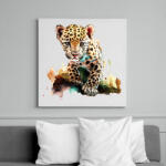 printfashion leopárd - Vászonkép - Fehér (16203259)