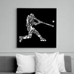 printfashion Baseball játékos - Vászonkép - Fekete (6643238)