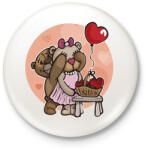 printfashion Mackó pár - Kitűző, hűtőmágnes - Fehér (12422930)