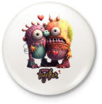 printfashion Vicces Szörnyecskés - BETTER together- cuki, csúnya, szerelmes minta - Kitűző, hűtőmágnes - Fehér (11865458)