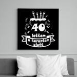 printfashion 40 lettem - Vászonkép - Fekete (6652908)
