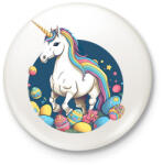 printfashion Egyszarvú húsvéti tojásokkal - Kitűző, hűtőmágnes - Fehér (13169012)