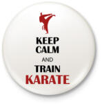 printfashion Keep calm - Karate - Kitűző, hűtőmágnes - Fehér (7568035)