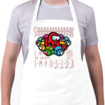 printfashion Among us - I am the greatest impostor - Kötény - Fehér (4914450)