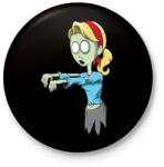 printfashion Zombie girl - Kitűző, hűtőmágnes - Fekete (3094394)