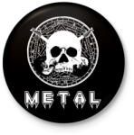 printfashion metal skull - Kitűző, hűtőmágnes - Fekete (3098532)