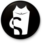 printfashion cica - Kitűző, hűtőmágnes - Fekete (10811648)