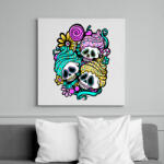 printfashion Muffin koponyák - Vászonkép - Fehér (6619895)