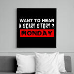printfashion Ijesztő történet - Hétfő - Vászonkép - Fekete (6647970)