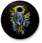 printfashion Bike To The Moon - Kitűző, hűtőmágnes - Fekete (3094190)