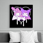 printfashion kuromi és my melody - Vászonkép - Fekete (14589653)