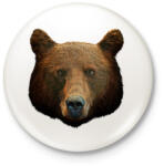 printfashion Grizzly fej - Kitűző, hűtőmágnes - Fehér (11813226)