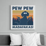 printfashion Pew pew madafakas kutya - Vászonkép - Fehér (6640115)