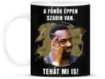 printfashion A főnök éppen szabin van - Bögre - Fekete (5180554)