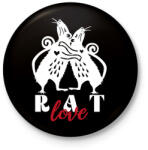 printfashion Rat love - Kitűző, hűtőmágnes - Fekete (12750051)