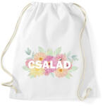 printfashion Család virágokkal - Sportzsák, Tornazsák - Fehér (4823383)
