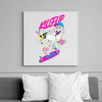 printfashion Kickflip wolf - Vászonkép - Fehér (6621177)