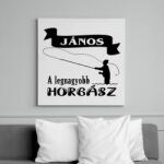 printfashion A legnagyobb horgász (egyedi névvel kérhető) - Vászonkép - Fehér (6636156)