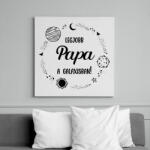 printfashion Legjobb papa a galaxisban - Vászonkép - Fehér (6641362)