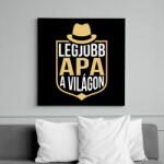 printfashion Legjobb apa a világon - Vászonkép - Fekete (6653392)