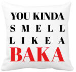 printfashion Smell like a BAKA - Párnahuzat, Díszpárnahuzat - Fehér (7008472)