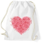 printfashion Rózsa szív - Sportzsák, Tornazsák - Fehér (401660)