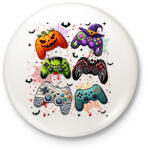 printfashion Retro Halloween Gaming Controller - Kitűző, hűtőmágnes - Fehér (16773345)