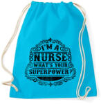 printfashion Nővér a szuperhatalom - Sportzsák, Tornazsák - Surf blue (148038)