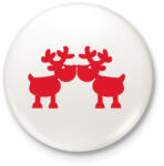 printfashion Szerelmes szarvasok - Kitűző, hűtőmágnes - Fehér (3078430)