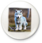 printfashion kölyök farkas / husky - Kitűző, hűtőmágnes - Fehér (15151423)